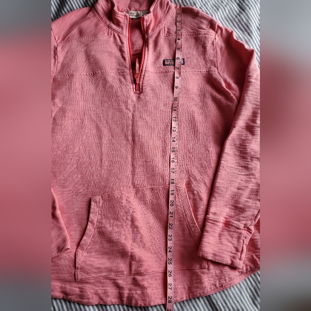 Vineyard Vines  Pink Bubble Gum Zip Collar Pullover Sweatshirt for women size L - Picture 4 of 12